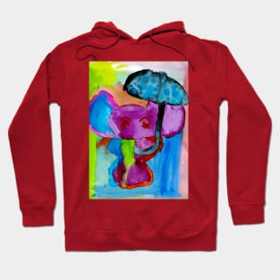 Colorful Elephant with Umbrella Hoodie